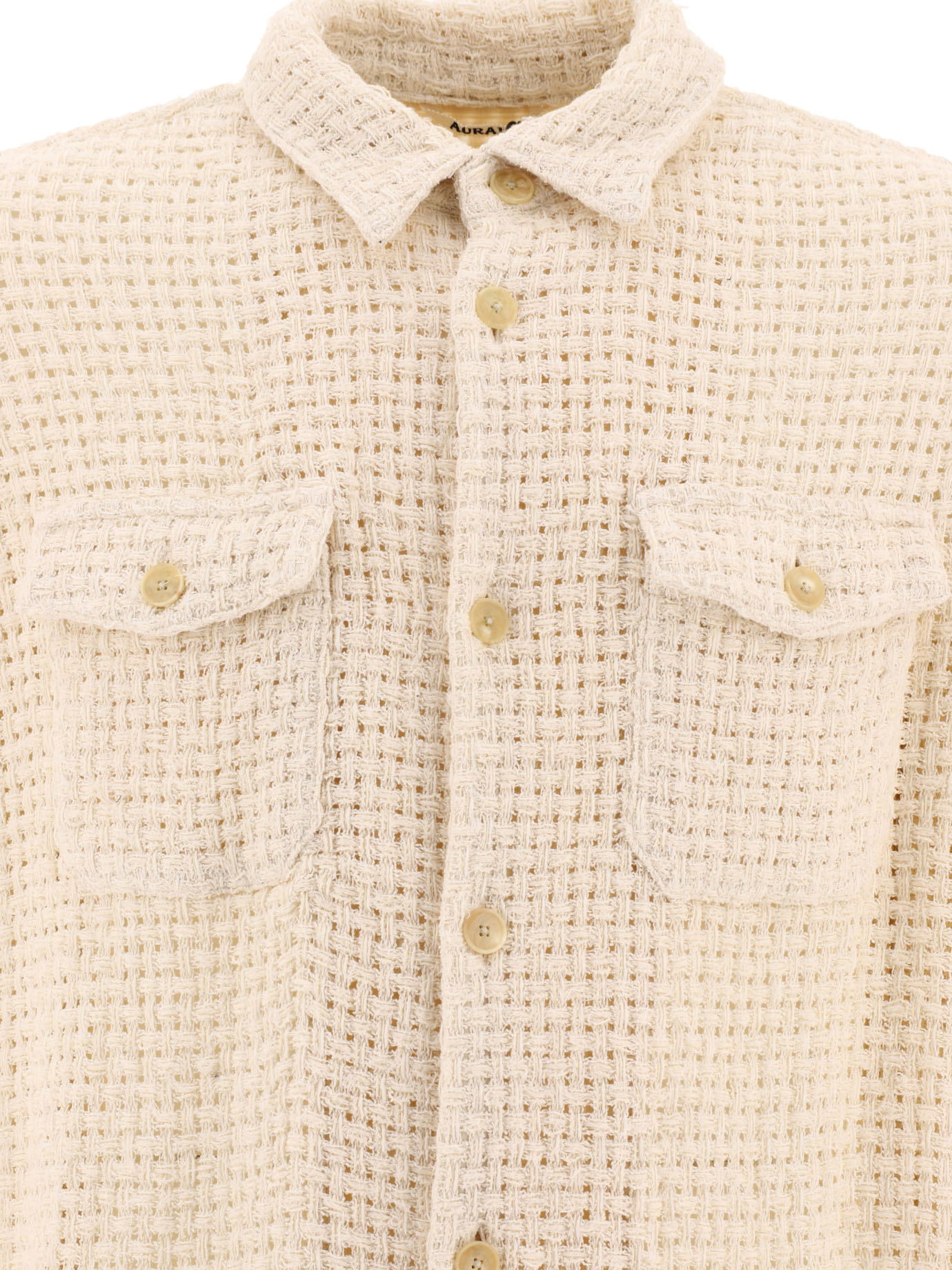 AURALEE White Homespun Summer Tweed shirt